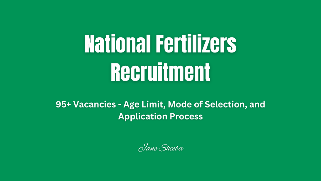 National Fertilizers Limited Recruitment 2024