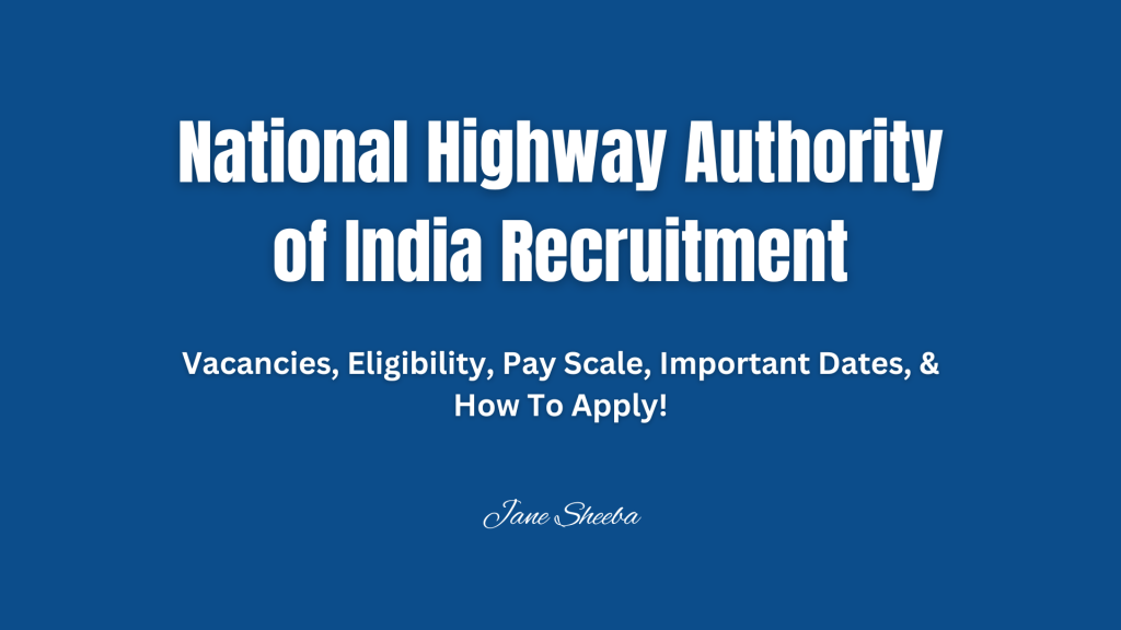 National Highway Authority of India Recruitment 2024